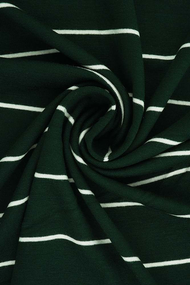 KNT4044 / HUNTER GREEN/IVORY / 92%RAY 8%SPAN RAYON SPAN HORIZONTAL STRIPE Y/D