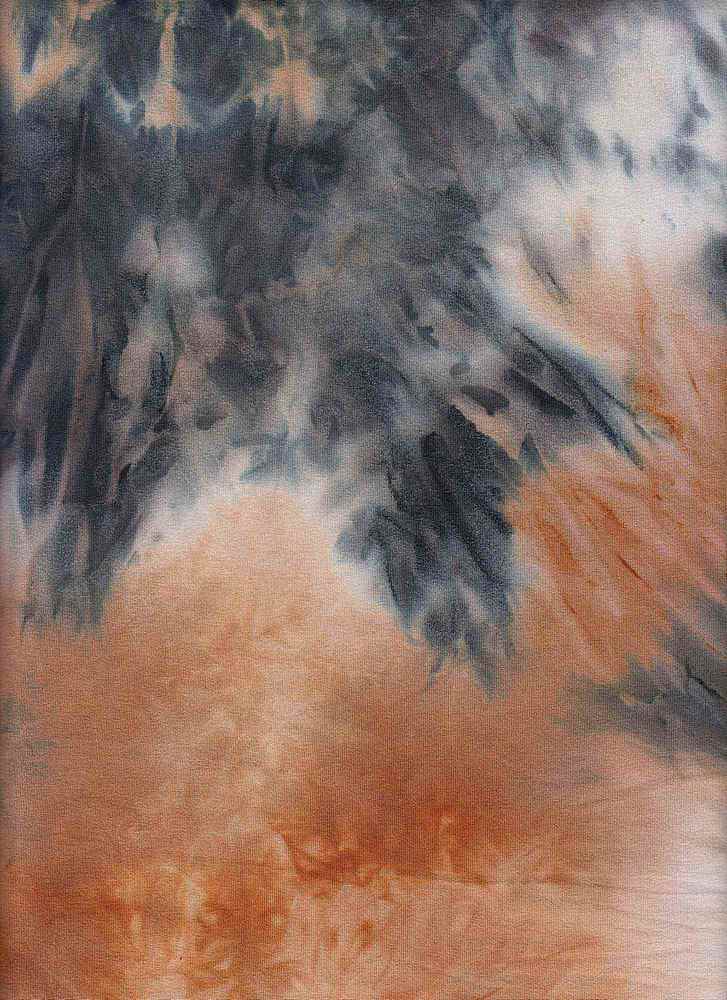 KNT3958 / CAMEL/BLACK / 96%POLY 4%SPAN DTY BRUSHED TIE-DYE