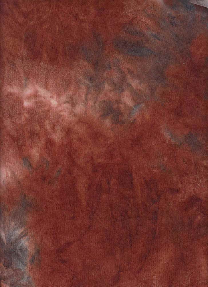 KNT3958 / RUST/BLACK / 96%POLY 4%SPAN DTY BRUSHED TIE-DYE