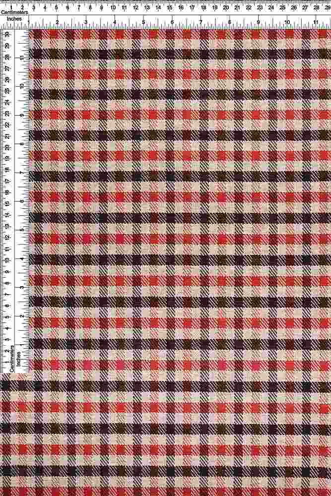 KNT4158 / BLACK/RED / 88%POLY 10%RAY 2%SPAN PLAID DOUBLE KNIT JACQ Y/D