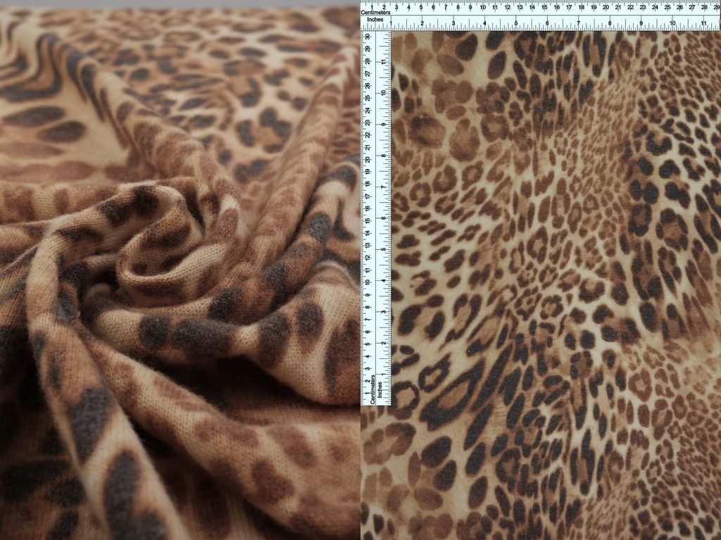 KNT4163-SE20139 / SAND / 69%POLY 28%RAYON 3%SPAN ALPACA SWEATER ANIMAL PRINT