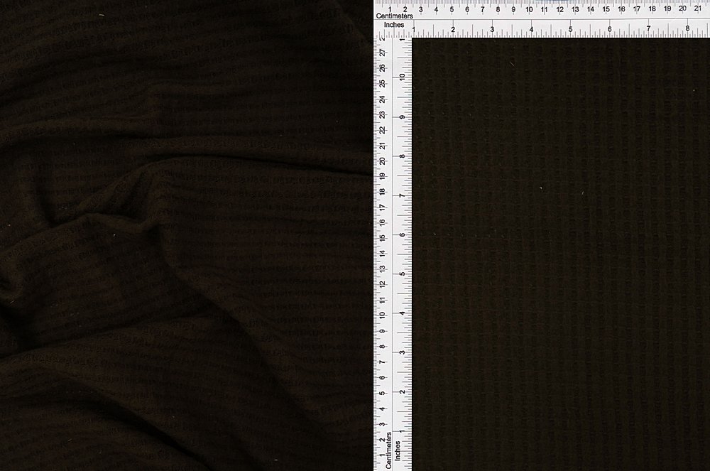 KNT3814 / BROWN DK / 89%POLY 9%RAYON 2%SPAN WAFFLE BRUSHED SOLID