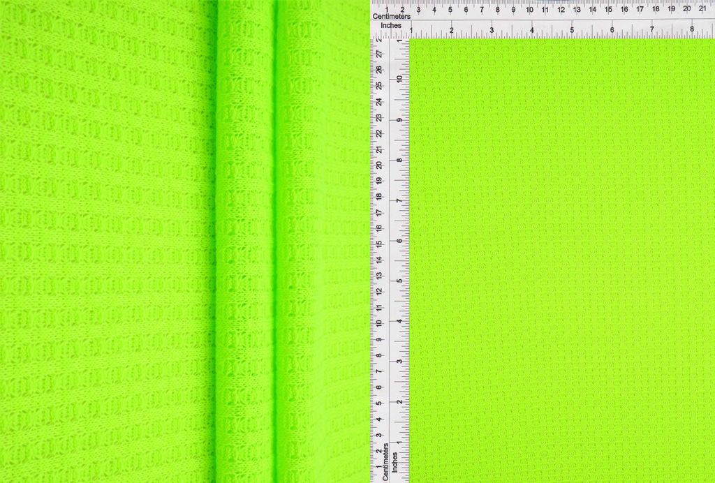 KNT3634 / NEON GREEN / 97%POLY 3%SPAN WAFFLE SOLID