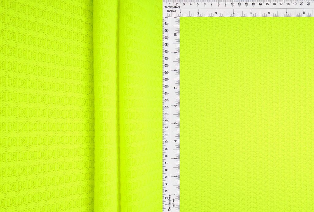 KNT3634 / NEON YELLOW / 97%POLY 3%SPAN WAFFLE SOLID