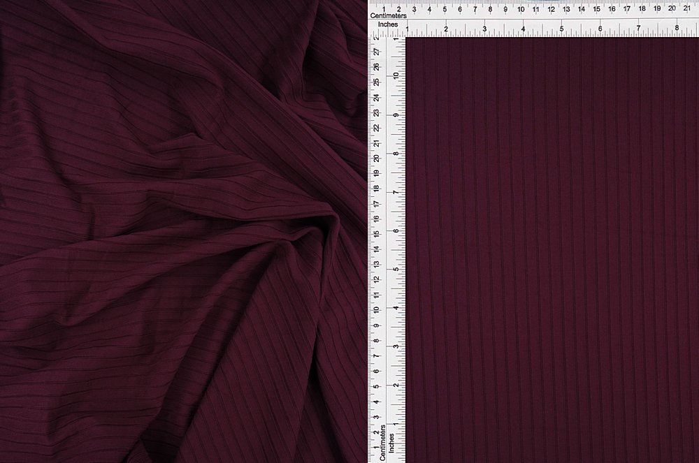 KNT4135 / BURGUNDY / 87%POLY 13%SPAN 8X3 YUMMY RIB SOLID